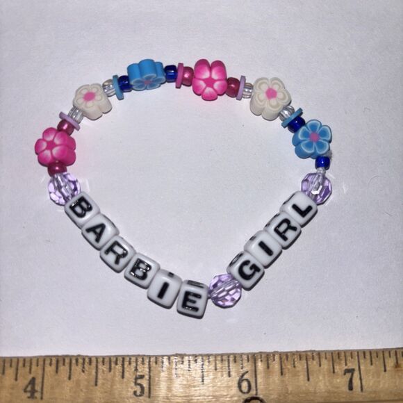 Multicolor “Barbie Girl” Bracelet Adult Humor Beaded Handmade Naughty Accessorie - Picture 1 of 3